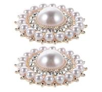 DIKACA 2 Piezas Clips para Zapatos con Perlas Artificiales y Cristales Hebillas Desmontables para Tacones y Zapatos de Boda Decoración Elegante y Ligera Accesorios para Mujeres y Novias