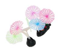 DIKACA 2 Piezas Decoraciones Acuario Silicona Brillantes Medusas Artificiales Lifelike Plantas Lotus Hongos para Pecera Submarino