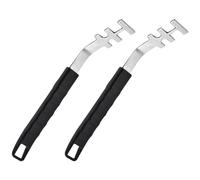 DIKACA 2 piezas Elevador de Parrilla de Acero Inoxidable Multifuncional para Barbacoa y Horno Antiescaldaduras con Abrebotellas Integrado Resistente y Seguro para Uso Cocinas y