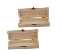 DIKACA 2 Piezas Estuche de Madera para Lápices Unidades Diseño Sólido y Grande Caja Multiusos para Material Escolar DIY para Pintar y Almacenar Bolígrafos y Accesorios