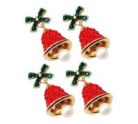 DIKACA 2 Piezas Pendientes con Lazo y Cristales Brillantes Diseño Festivo para Navidad y Fiestas Joyería Elegante para Mujer de Accesorios de Temporada