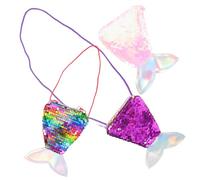 DIKACA 3 Piezas Bolso de Sirena Lentejuelas, Mini Monedero Portátil para Niñas, Bolsa de Almacenamiento para Llaves, Tarjetas y Accesorios, Adecuado para Playa o Picnic