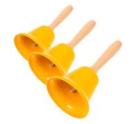 DIKACA 3 Piezas Campanas de Mano para Atención Sanitaria Campana de para Enfermeras Portátiles y Ruidosas para Eventos y Comunicación Color Amarillo