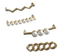 DIKACA 4 piezas Clips Decorativos para Zapatos Mujer Hebillas de Aleación con Perlas Accesorios de Moda para Planos Botas y Tacones Ligero y Portátil