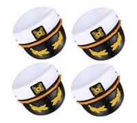 DIKACA 4 Piezas Gorra Náutica Ajustable con Bordado Elegante Sombrero Marinero Blanco para Fiesta Yate y Pack Unisex
