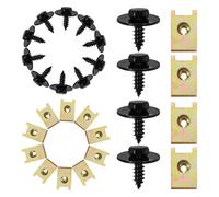 DIKACA 40piezas Kit de Tornillos para Carrocería con Tuercas y Gomas de Fijación Metal para Reparación Precisa de Parachoques y Paneles de Coche Compatible con Vehículo