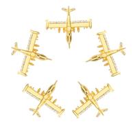 DIKACA 5 Piezas Broches de Avión para Mujer Pins de Metal Dorado para Ropa Accesorios Elegantes para Vestidos y Chaquetas Decoración Versátil para Fiestas y Joyería