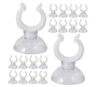 DIKACA 50 Ventosas para Acuario con Clip Transparente para Manguera de Aire 16 MM Abrazadera Blanca Fuerte para Tubo de Agua Soporte de Fijación para Peceras Instalación sin