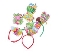 DIKACA 6 Piezas Hawaiian Party Hair Bands Lightweight Tropical Luau Headbands For Summer Birthdays And Beach Celebrations Comfortable Headpieces For Festive Party Supplies