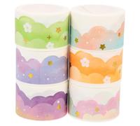 DIKACA 6 rollos Cinta Adhesiva Washi Decorativa para DIY Cinta de Fina y Adhesiva Colores Pastel para Scrapbooking Planificación y Manualidades