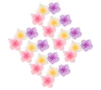 DIKACA 60piezas Colgantes de Flores Tropicales de Resina Dijes de Plumeria Coloridos para Joyería Bohemia Pulseras y Accesorios de Cabello