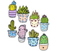 DIKACA 8 piezas Broches de Cactus Delicados Aleación Diseño Maceta para Ropa y Accesorios Estilo Aleatorio y Original para Mujer