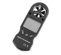 DIKACA Anemómetro Digital Portátil de Mano con Medición de Temperatura y Velocidad del Viento, Carcasa de Plástico Negro Adecuado para Ventiladores y Sistemas de Aire Acondicionado