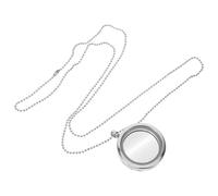 DIKACA Bandeja Colgante Marco de Fotos Redondo de Metal Colgante para Hacer Collares Medallón Cierre Magnético Color Plateado Accesorio Ligero para Joyería y Manualidades