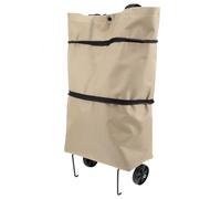 DIKACA Bolsa de Compras con Ruedas Plegable Bolsa Carrito Supermercado Reutilizable Tamaño Ajustable Resistente Color Caqui para Supermercado y Lavandería