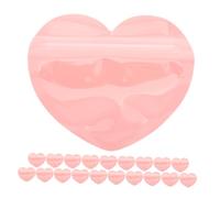 DIKACA Bolsas Autosellantes para Joyería 20 Piezas Pequeñas Bolsas Transparentes en Forma de Corazón Rosa Herméticas para Guardar Collares Anillos y Accesorios Ideales para Embalaje
