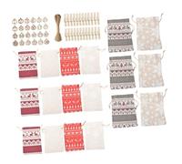 DIKACA Bolsas con Calendario de Adviento para Fiestas Navideñas Bolsas de Obsequio con Cordón para Guardar Dulces para Regalos Navideños