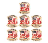 DIKACA Broche Conmemorativo Patriótico 7 Piezas 250.º Aniversario Estados Unidos 2026, Pin Solapa Rojo Azul de Aleación, Recuerdo Día Independencia 4 de Julio para Eventos