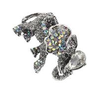 DIKACA Broche de Elefante Plateado con Brillo Alfiler para Solapas y Pañuelos Accesorio Versátil para Mujer Diseño Retro con Diamantes de Imitación para Chaquetas Abrigos y Vestidos