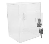 DIKACA Caja de Donaciones con Cerradura y Llaves, Urna de Votación Acrílica Transparente, Contenedor Seguro para Buzón de Quejas y Almacenamiento de Sobres, Caja Práctica para Oficina