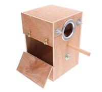 DIKACA Caja Nido para Pájaros de Madera con Soporte Diseño Colgante Externo para de Caseta de Cría para Periquitos y Conures Fácil Instalación y