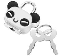 DIKACA Candado con Llave Diseño Panda Creativo Metálico Mini Seguro para Taquillas Maletas y Diarios Resistente y Fácil de Instalar