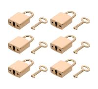 DIKACA Candado Mini Dorado Brillante con Llave 6 Unidades Aleación Resistente para Diario Taquilla y Joyería Cerradura Retro Decorativa Portátil Adecuado para Viaje y Almacenamiento
