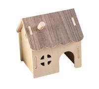 DIKACA Casa Refugio para Hámster de Madera y Desmontable Villa Multiespacio para Descanso Privado y Escondite para Hámsters Erizos y Pequeños Roedores