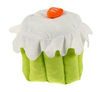DIKACA Casita para Cobayas y Mascotas Pequeñas M Nido Semicerrado de Felpa Verde Cama Térmica Lavable para Invierno Saco de Dormir Cálido para Conejos Erizos y Gatos Domésticos