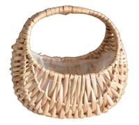 DIKACA Cesta de Flores Tejida a Mano Asa Cesta Portátil Pequeña de Mimbre para Bodas y Arreglos Florísticos Florero Decorativo Rústico Multifuncional para Hogar y Eventos