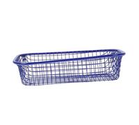 DIKACA Cesta Metálica de Hierro para Almacenamiento Multifuncional Resistente y Decorativa Organizador para Utensilios y Artículos Pequeños para Escritorio Cocina y Baño Color Azul