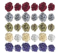 DIKACA Chinchetas Decorativas Forma de Rosa de Resina, 30 Unidades, para Tablero de Corcho, Oficina y Aula, Alfileres para Organización y Decoración de Espacios