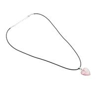 DIKACA Collar Colgante Corazón 20Mm Cristal Natural Rojo Sandía Cadena de Poliuretano Ligera 6g Collar Mujer Delicado para San Valentín y Uso Diario