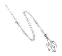 DIKACA Collar con Colgante Jaula de Malla de Titanio Ajustable, Cadena de Acero Inoxidable, Soporte para Piedras Naturales Irregulares, Accesorio para Cristales y Collares Artesanales