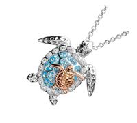 DIKACA Collar Creativo de Tortuga Bicolor Dorada Joya de Cuello para Fiesta Playa Accesorio Elegante y para Mujer