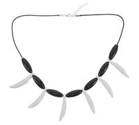 DIKACA Collar Tribal con Colgante Diente de Resina Ajustable para Hombre y Mujer Collar de Cuentas Estilo Cavernícola para Disfraces de Halloween y Accesorios Étnicos