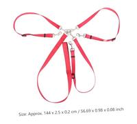 DIKACA Cuerda de Tracción Ajustable para Perros Correa de Adiestramiento Acoplador Triple de Tres Cabezas Color Rojo para Paseos Mascotas