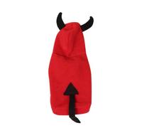 DIKACA Disfraz de Mascota Demonio para Perros Pequeños Ropa Cálida Fiesta Halloween Disfraces para Cachorros Cómodos y Fáciles de Poner