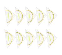 DIKACA Juego de 10 Transportadores de Ángulos Transparentes con Mango Regla de Plástico Pequeña para Dibujo Técnico y Material Escolar Escuadra Portátil para Ingenieros y Estudiantes