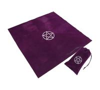 DIKACA Juego de Tela para Cartas de Tarot con Mantel de Terciopelo Púrpura 60x60 Cm y Bolsa con Cordón 11,5x18 Cm, Paño de Altar para Adivinación y Almacenamiento de Cartas