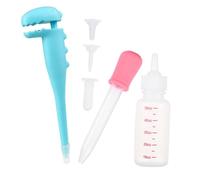 DIKACA Kit de Alimentación para Mascotas con Botella Portátil y Tetinas Avanzadas Diseño Compacto para Cachorros Gatitos y Pequeños Animales Incluye Blancas Rosa y Azul para Alimentación