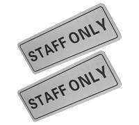 DIKACA Letrero para Puerta de Oficina Exclusivo para Personal, Placa de Aluminio 150x50mm, Señal de Puerta Pública Adhesiva, 2 Unidades para Uso en Oficina y Comercio