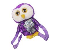 DIKACA Mochila Escolar Niña Lentejuelas Búho Diseño Brillante Ajustable Ligera Pequeña para Primaria y Viajes Diarios