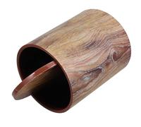 DIKACA Papelera de Basura Doméstica de Plástico 12l Tapa Abatible Doble Capa, Diseño Vintage Veta de Madera Artificial, Cubo Delgado para Cocina, Baño y Oficina, Fácil Limpieza y Control