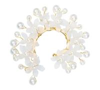 DIKACA Pendientes Clip para Hueso de Oreja 2 Piezas Diseño de Flor y Perla sin Perforación Joyería Vintage Ligera Accesorios para Bodas y Sesiones de Fotos Estilo Ear Cuff Femenino