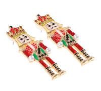 DIKACA Pendientes de Cascanueces para Mujer Pendientes Colgantes de Soldado Rojo Aleación de Zinc de Moda Joyas Estéticas para Fiestas y Uso Diario