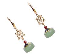 DIKACA Pendientes Retro Largos para Mujer, Ligeros y Cómodos, Hechos de Aleación y Aventurina, Ideales para Banquetes y Regalos Elegantes Color Aleatorio