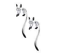 DIKACA Pendientes Zorritos de Esmalte con Diseño Creativo Gotas de Oreja Pequeñas y Ligeras Joyas Originales para Mujeres y Regalos Especiales