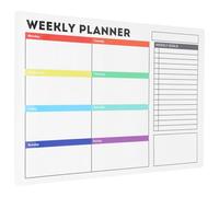 DIKACA Planificador Semanal Autoadhesivo de Pizarra Blanca PVC 30X40 CM, Pegatina Extraíble de Borrado en Seco, Reutilizable para Organización Familiar y Oficina, Calendario para Pared