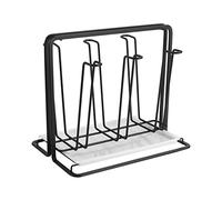 DIKACA Rejilla Japonesa para Secar Tazas y Vasos Soporte Invertido con Bandeja Recogegotas Organizador de Cocina y Salón Diseño Compacto Negro para Hogar y Restaurante